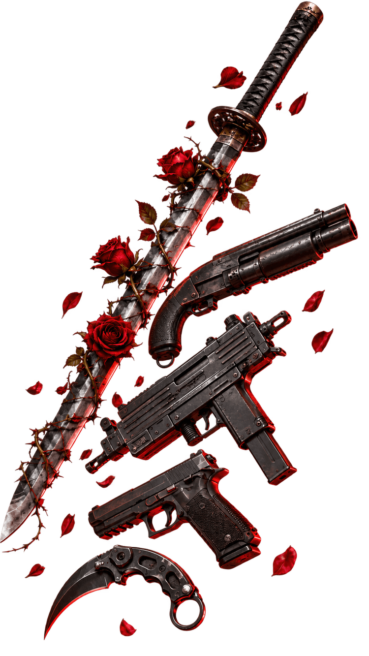 Katana with roses